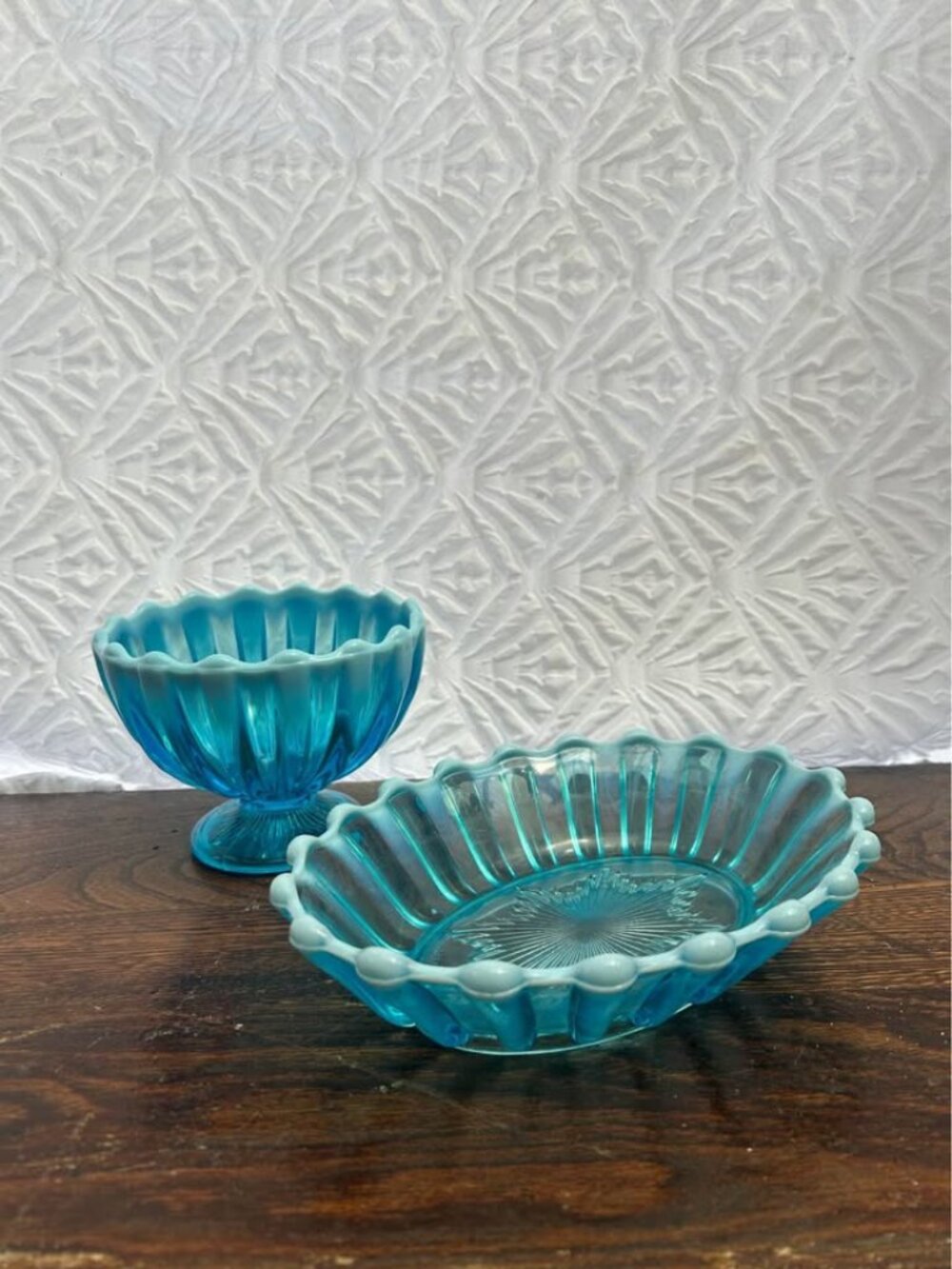 Antique Davidson Pearline Glass Bowl & Dish c.1889
